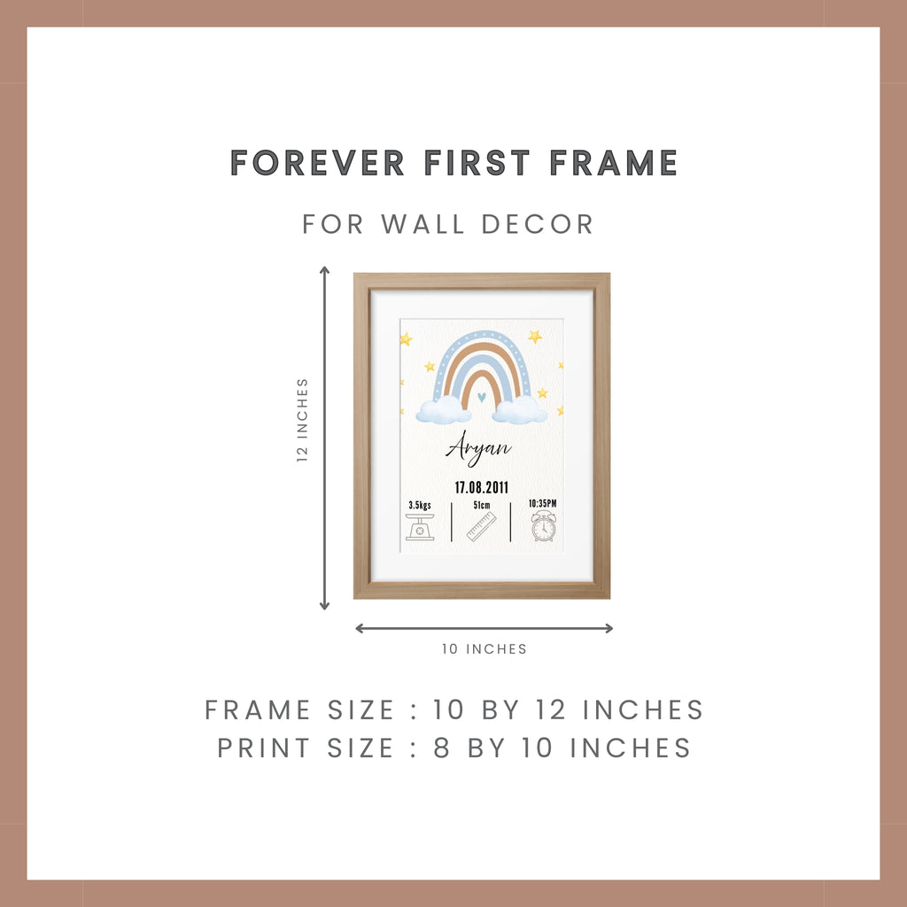 Birth Announcement Frame - Rainbow Blue