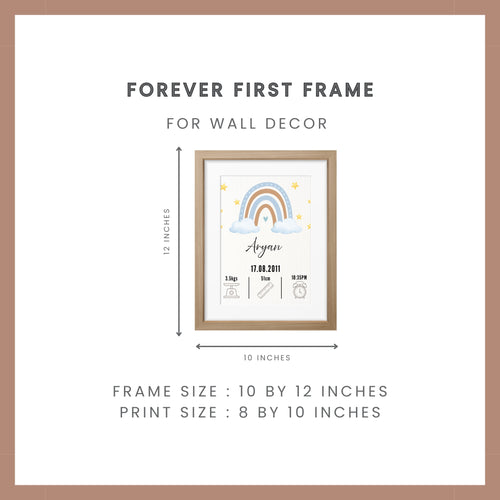Birth Announcement Frame - Rainbow Blue