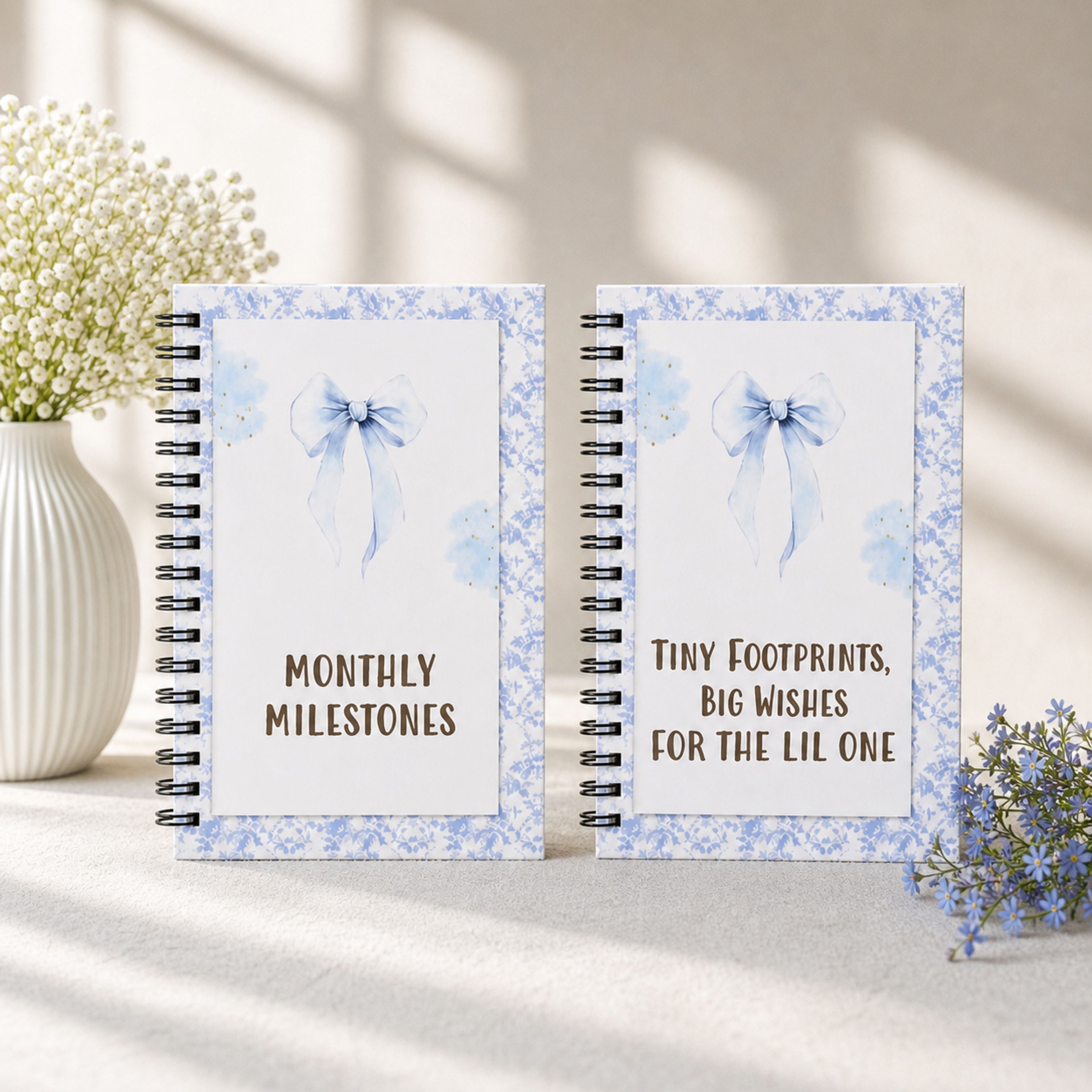 Two Journals, One Beautiful Story -  Pastel Blue Nursery Motifs
