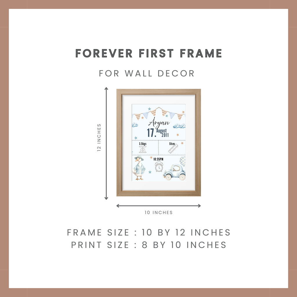 Birth Announcement Frame- Stork Blue