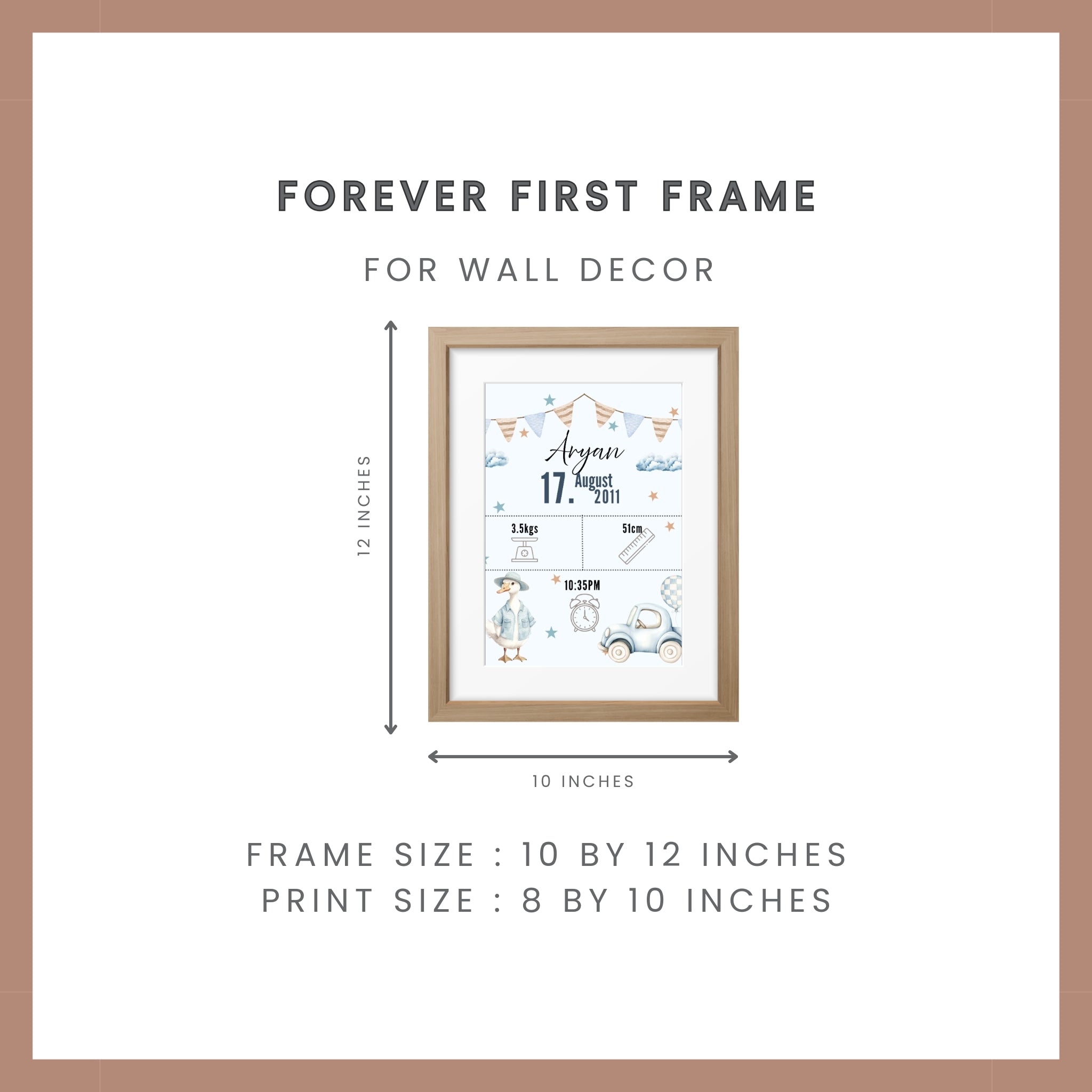 Birth Announcement Frame- Stork Blue