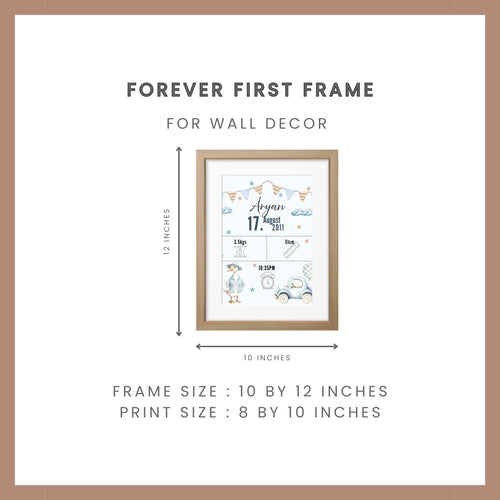 Birth Announcement Frame- Stork Blue