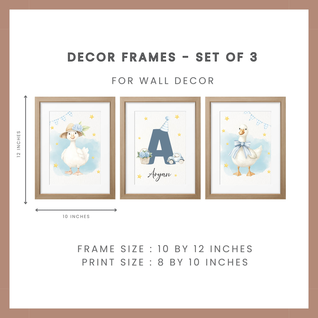 Personalized Nursery Wall Art - Stork Blue