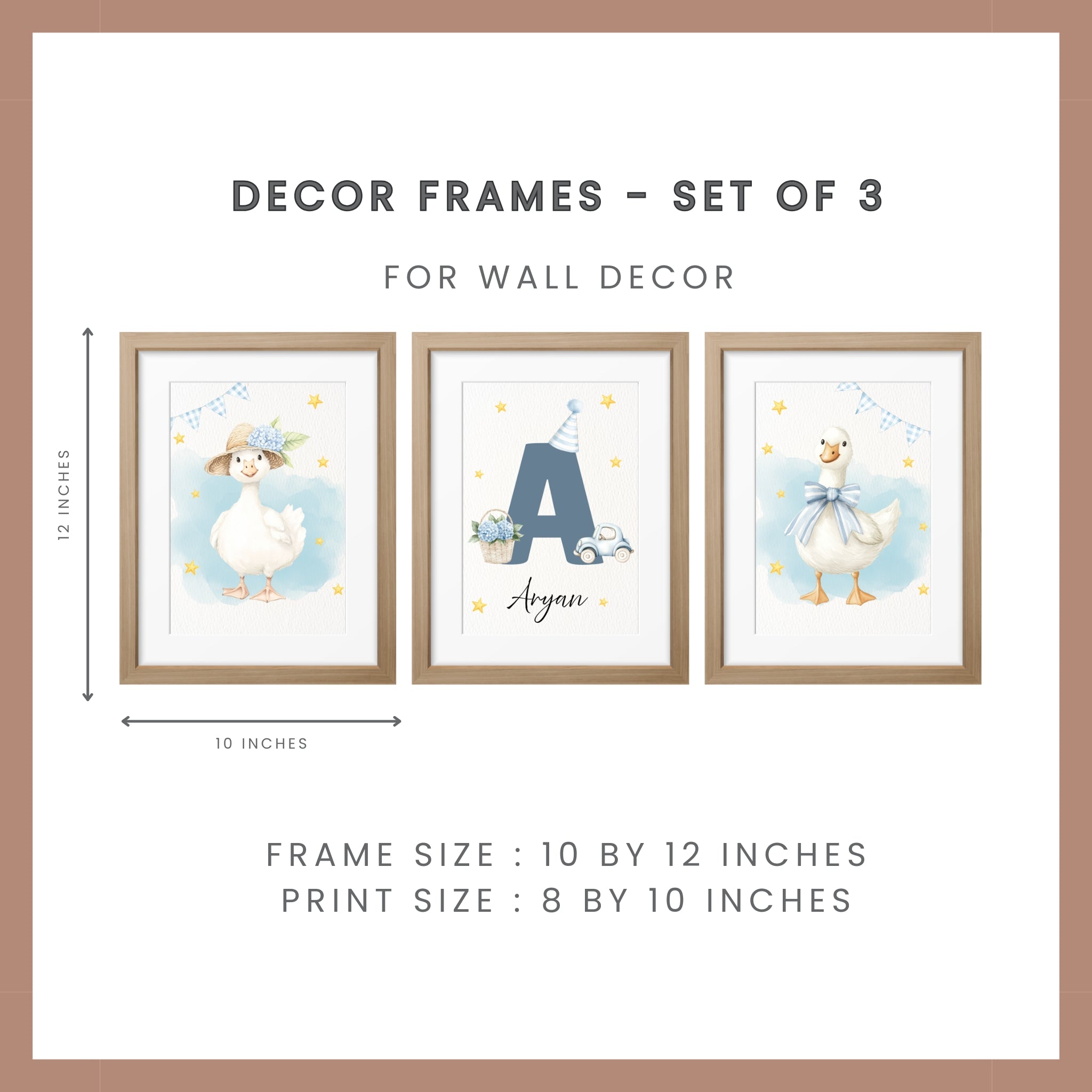 Personalized Nursery Wall Art - Stork Blue