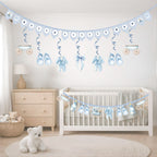 Welcome Decor For Baby Boy - Pastel Blue Nursery Motifs
