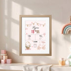 Birth Announcement Frame- Stork Pink