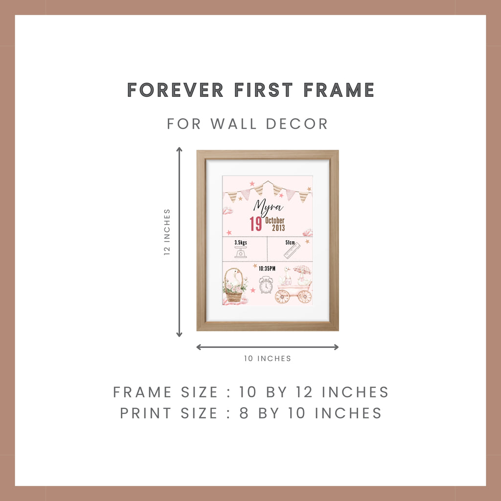 Birth Announcement Frame- Stork Pink