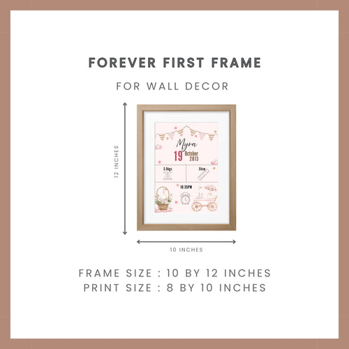 Birth Announcement Frame- Stork Pink