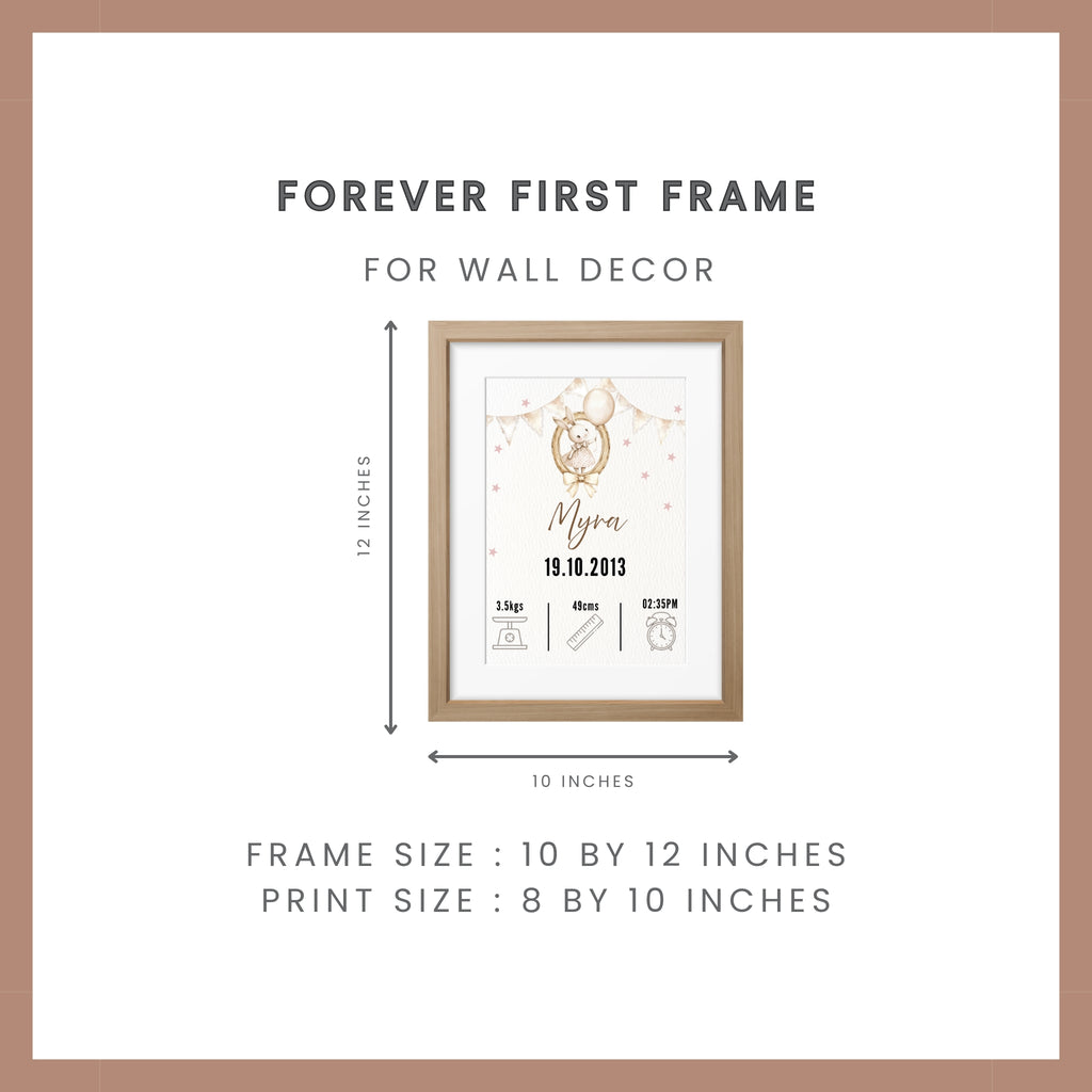 Birth Announcement Frame - Bunny Brown