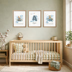 Personalized Nursery Wall Art & Quote - Teddy Blue