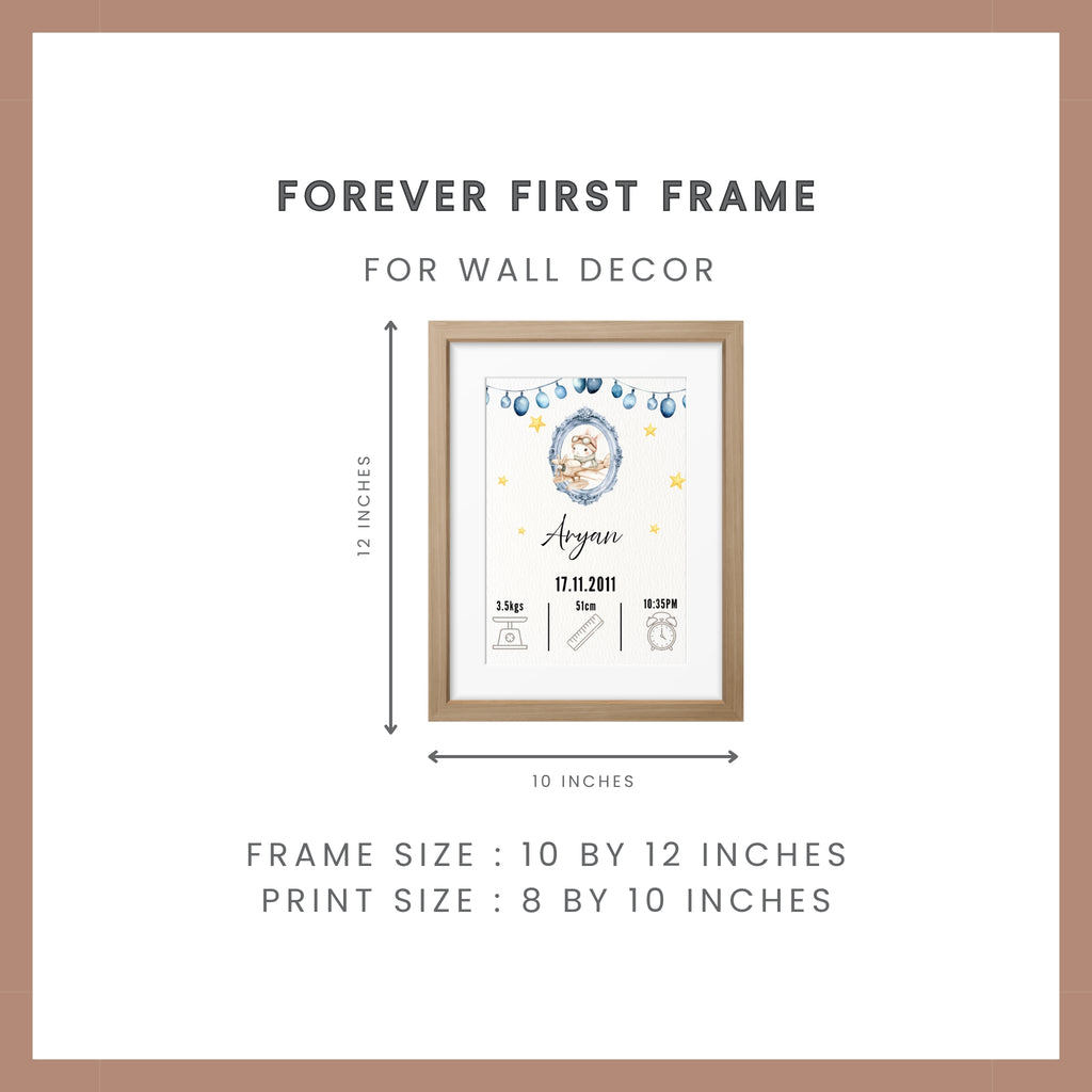 Birth Announcement Frame - Bunny Blue