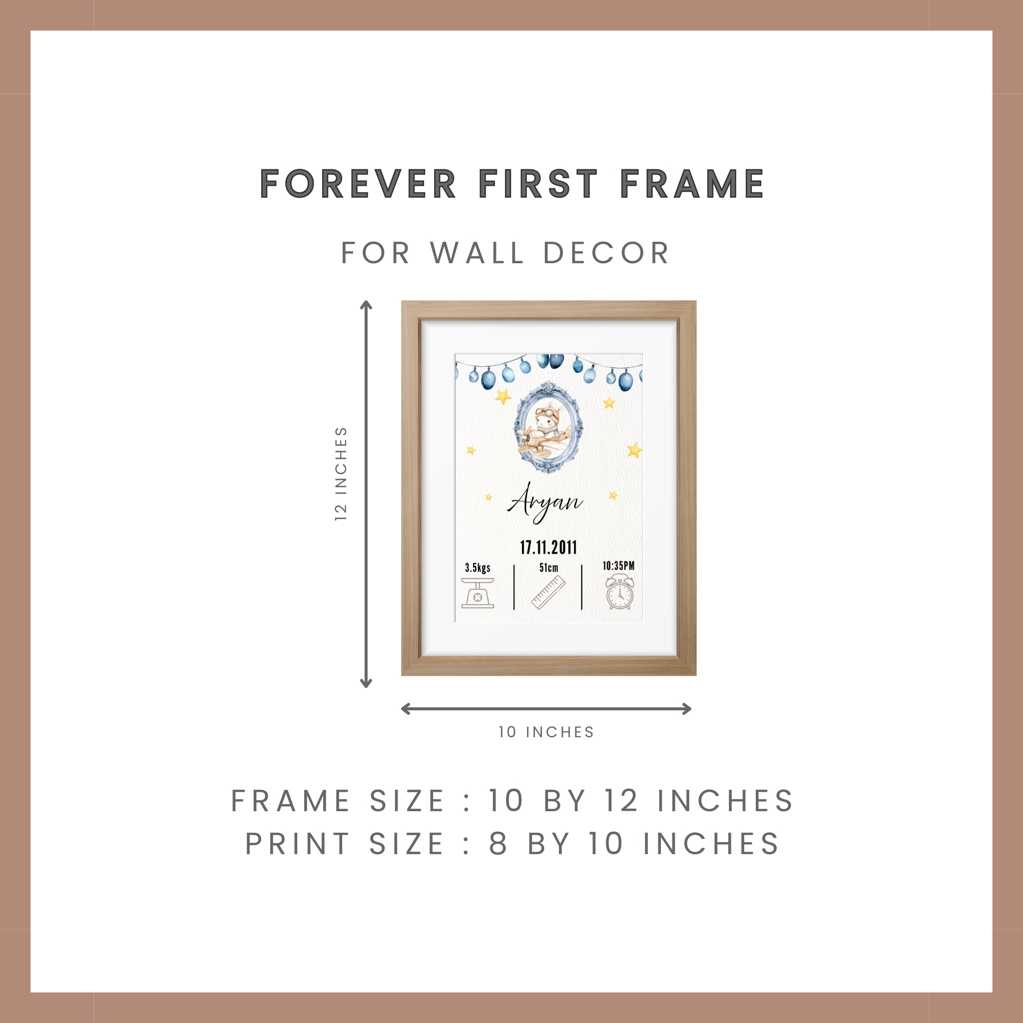 Birth Announcement Frame - Bunny Blue
