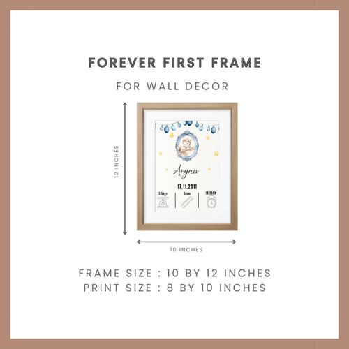 Birth Announcement Frame - Bunny Blue