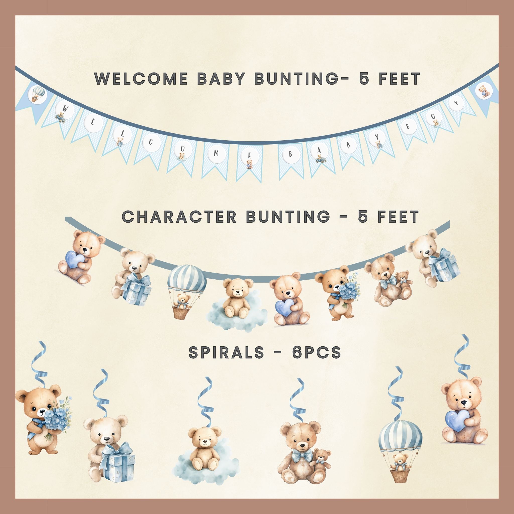 Welcome Decor For Baby Boy- Teddy Blue