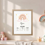 Birth Announcement Frame - Rainbow Pink