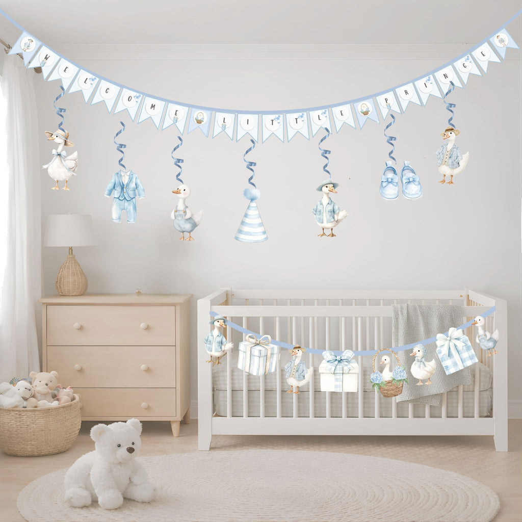 Welcome Decor For Baby Boy- Stork Blue