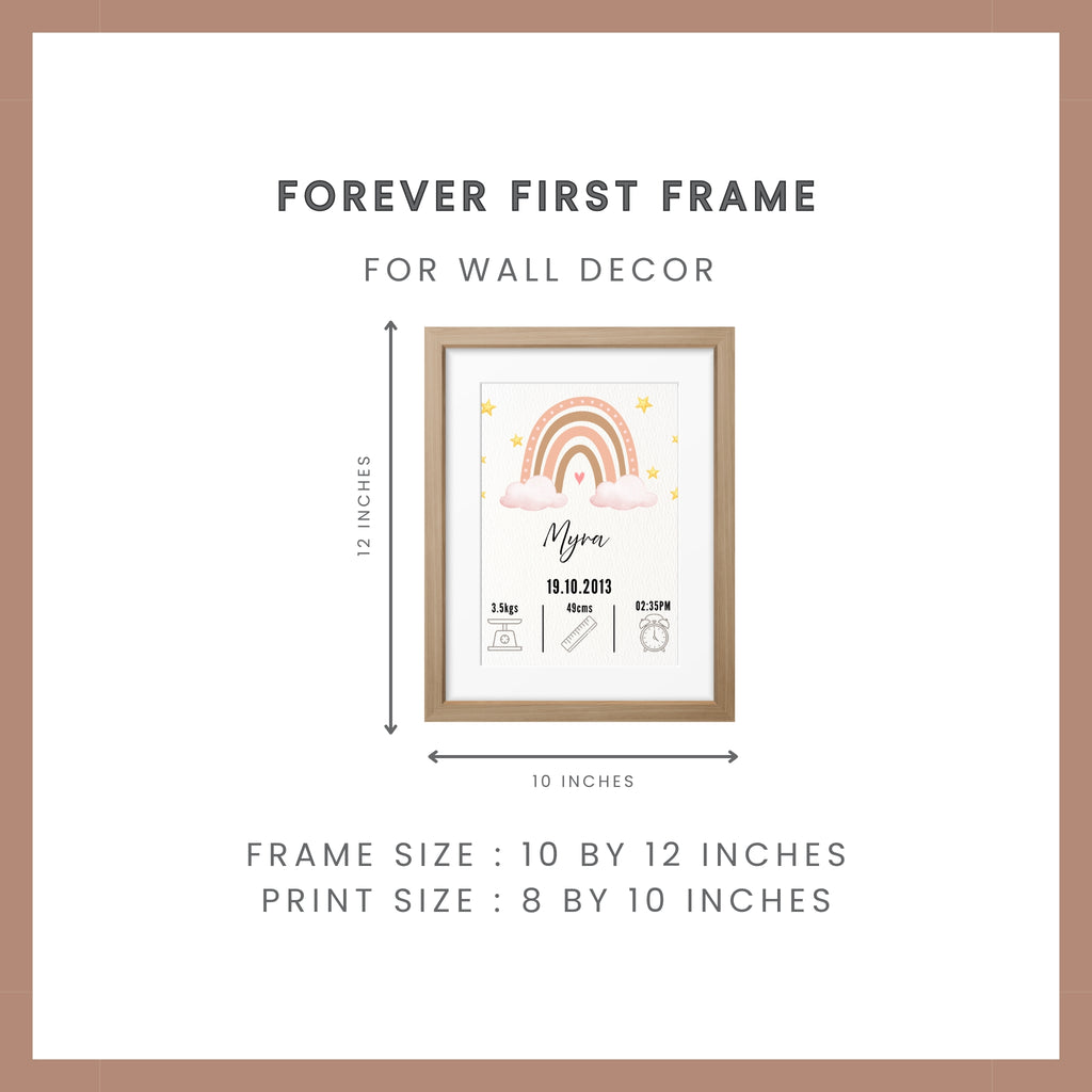 Birth Announcement Frame - Rainbow Pink
