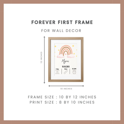 Birth Announcement Frame - Rainbow Pink