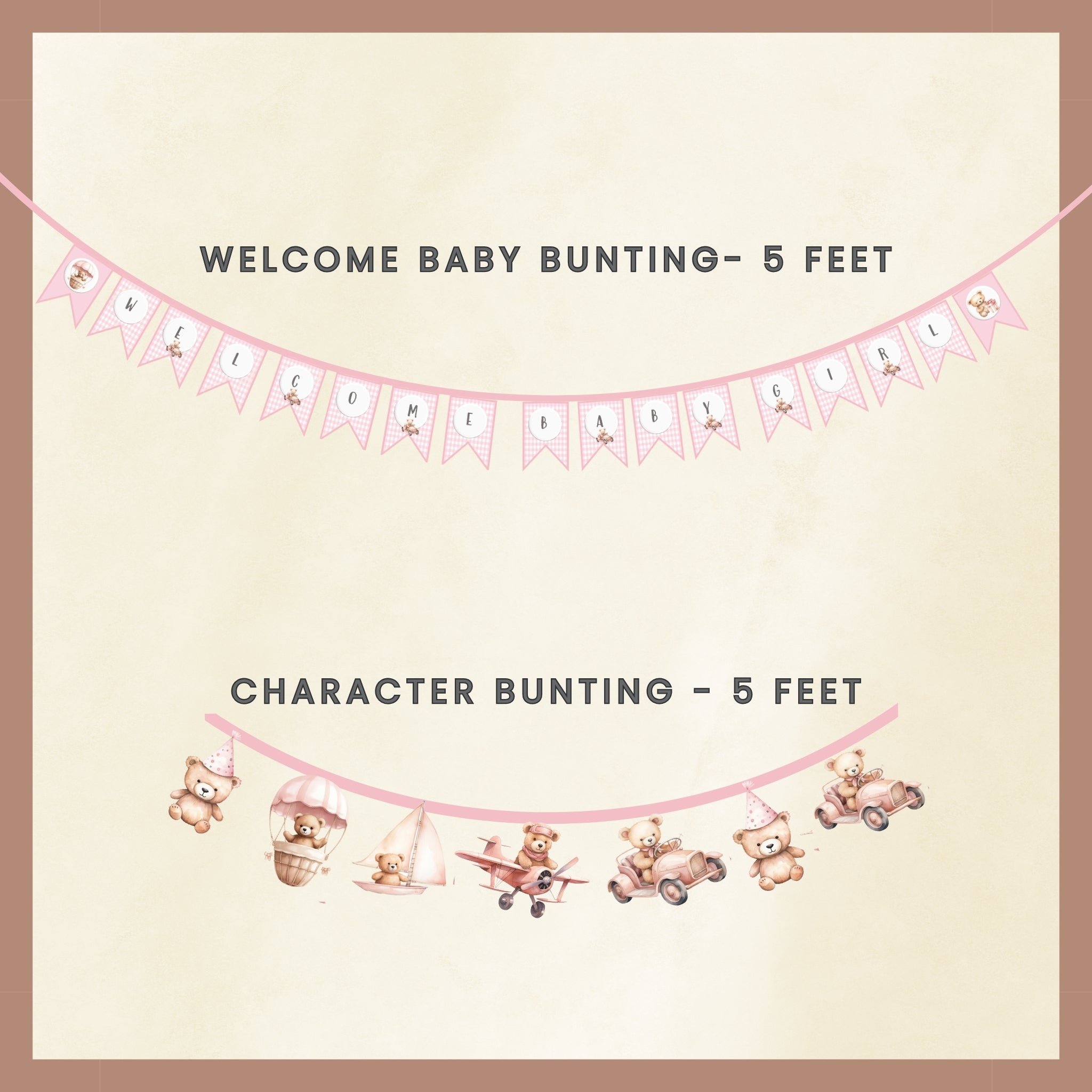 Welcome Decor - Baby Girl - Teddy Pink