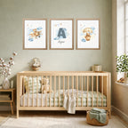 Personalized Nursery Wall Art - Teddy Blue