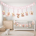Welcome Decor For Baby Girl - Teddy Pink