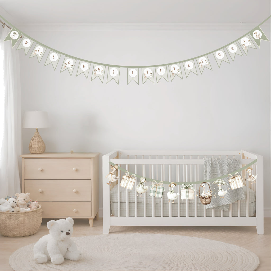 Welcome Baby Decor - Stork Green