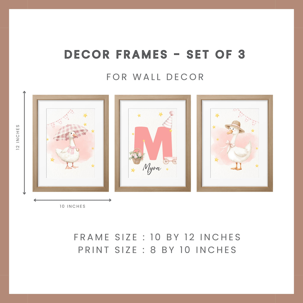 Personalized Nursery Wall Art - Stork Pink