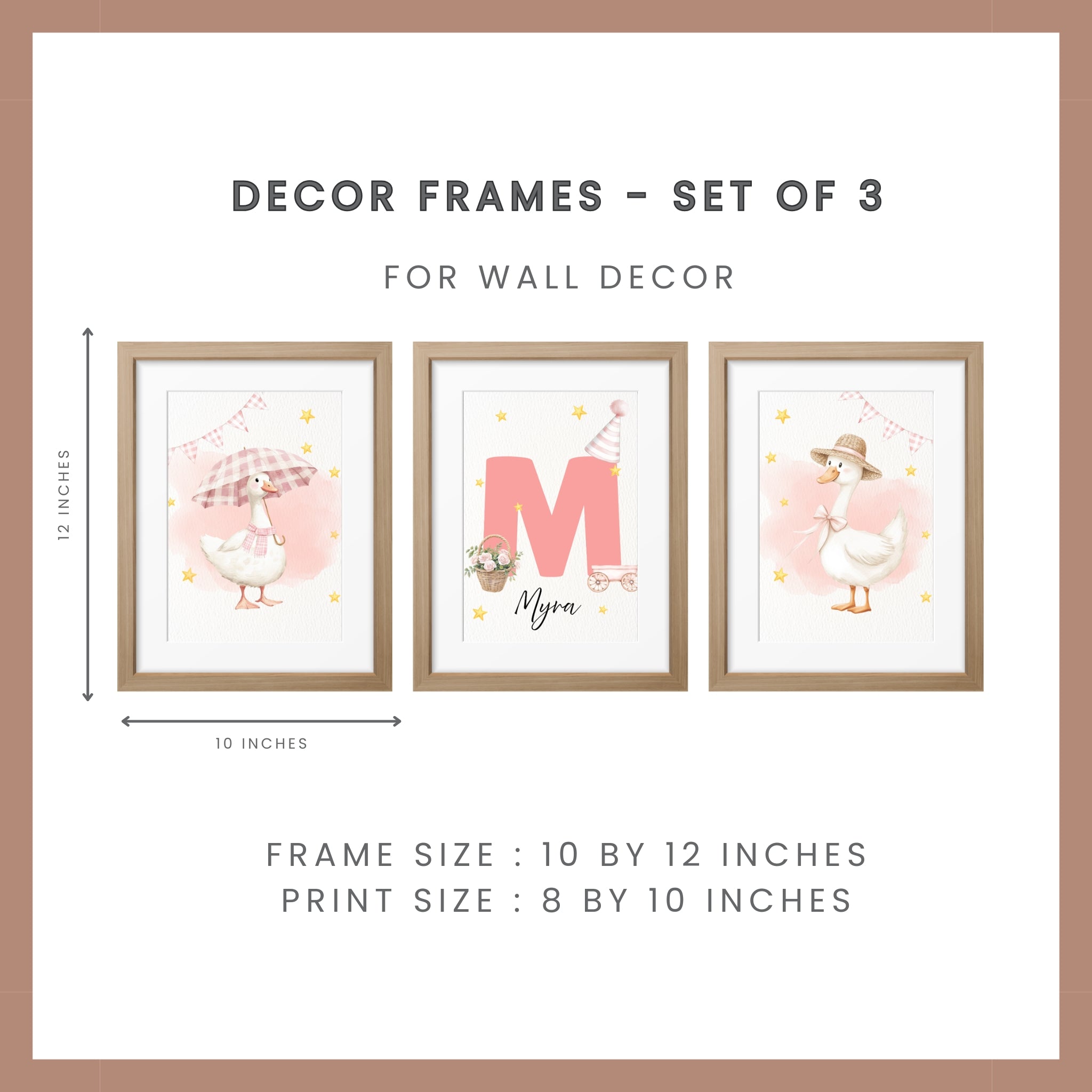Personalized Nursery Wall Art - Stork Pink