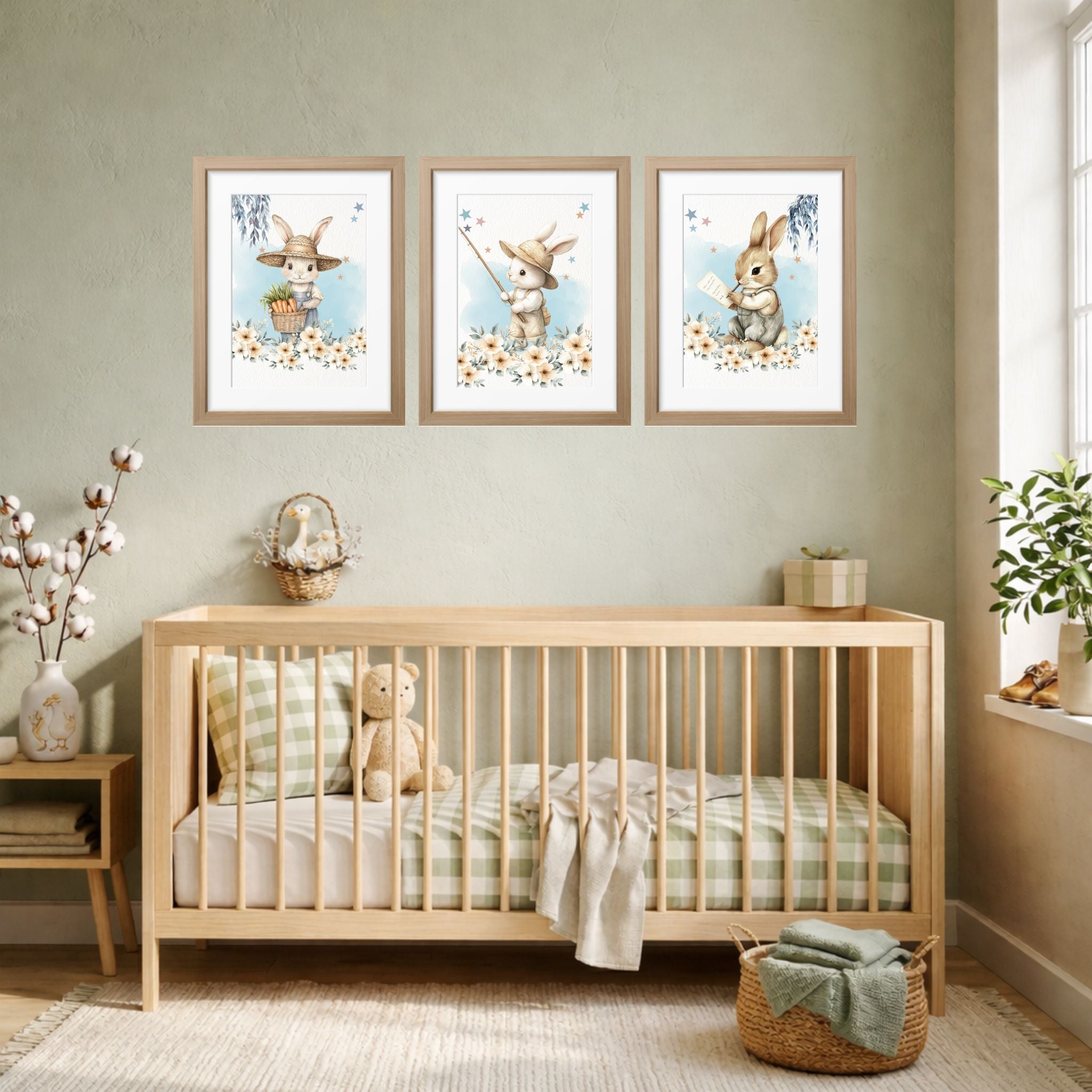 Nursery Wall Art - Bunny Flowers