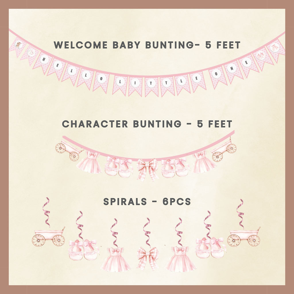 Welcome Decor For Baby Girl - Pastel Pink Nursery Motifs