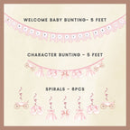 Welcome Decor For Baby Girl - Pastel Pink Nursery Motifs