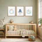 Personalized Nursery Wall Art - Stork Blue