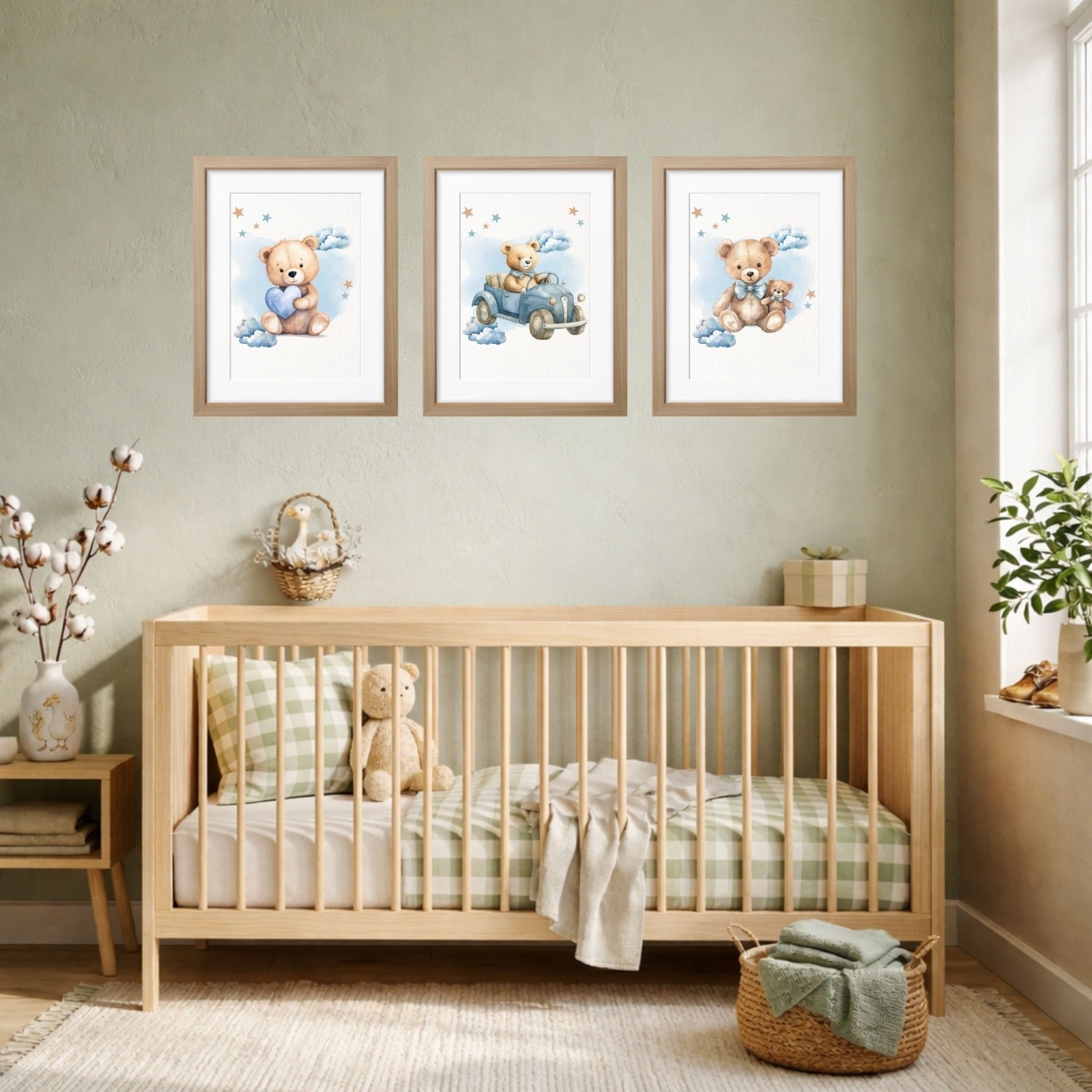 Nursery Wall Art - Teddy Blue