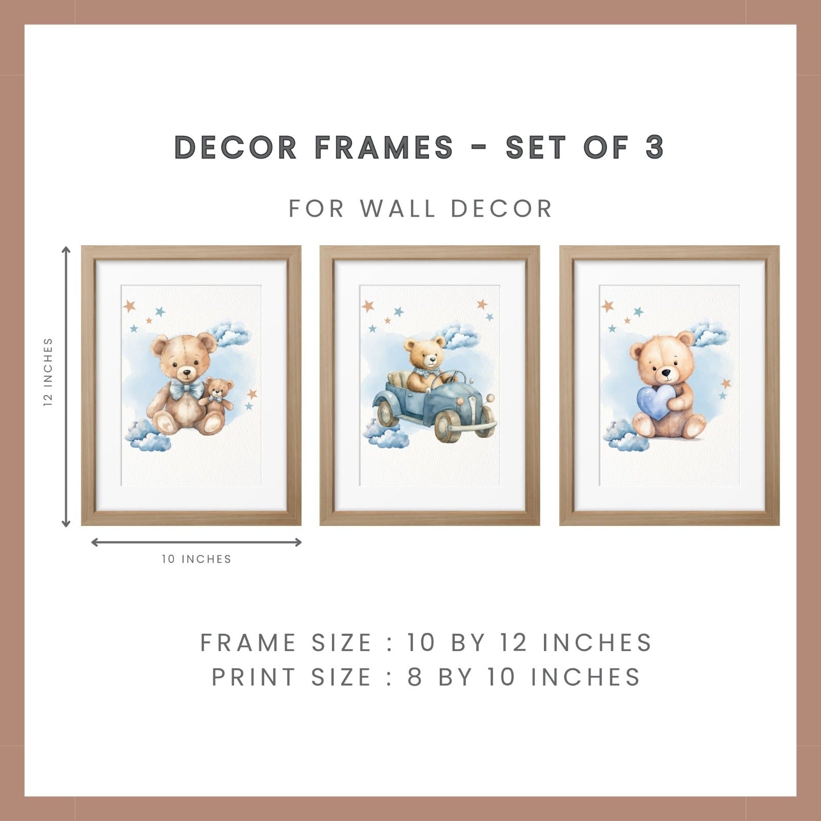 Nursery Wall Art - Teddy Blue