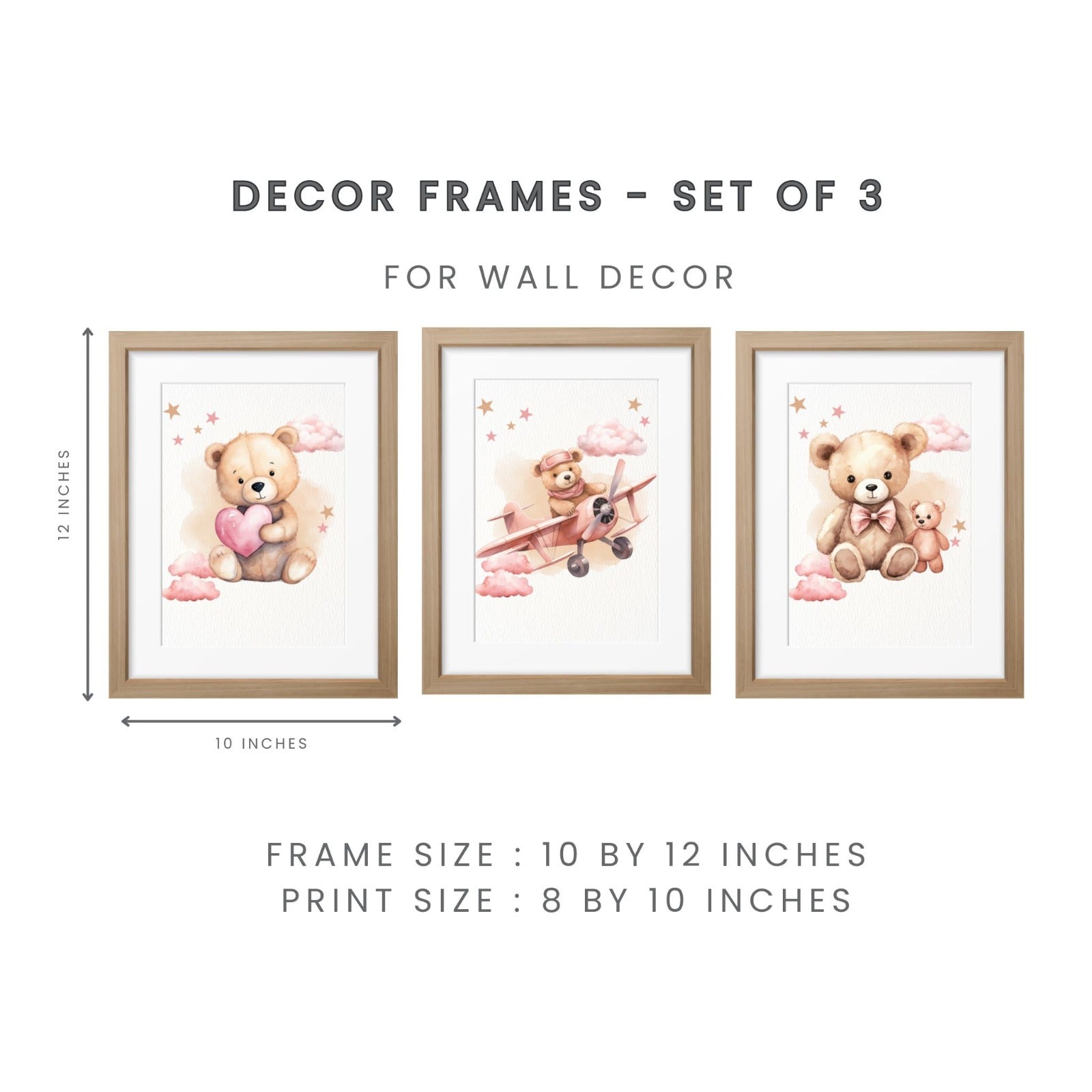 Nursery Wall Art - Teddy Pink