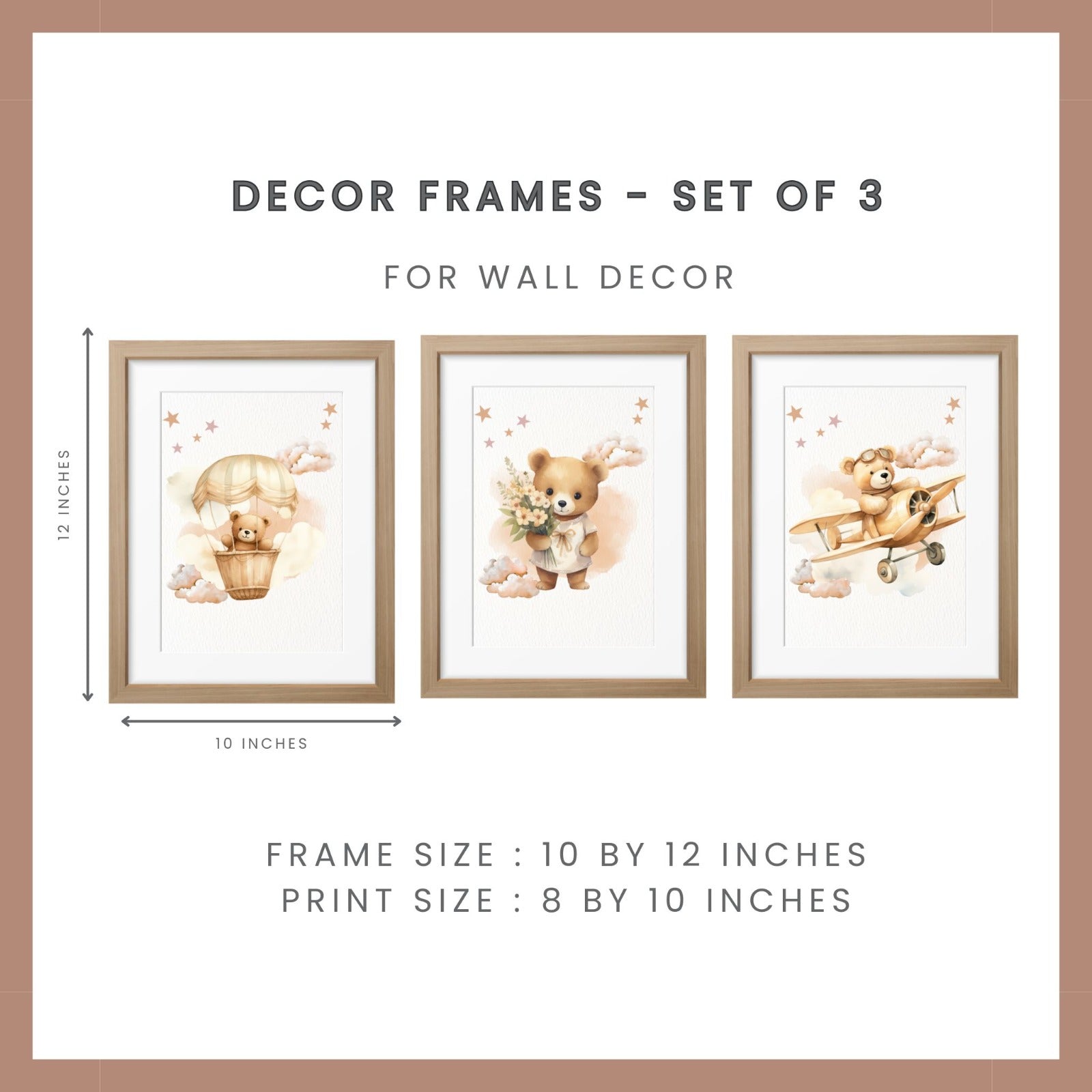 Nursery Wall Art - Teddy Brown