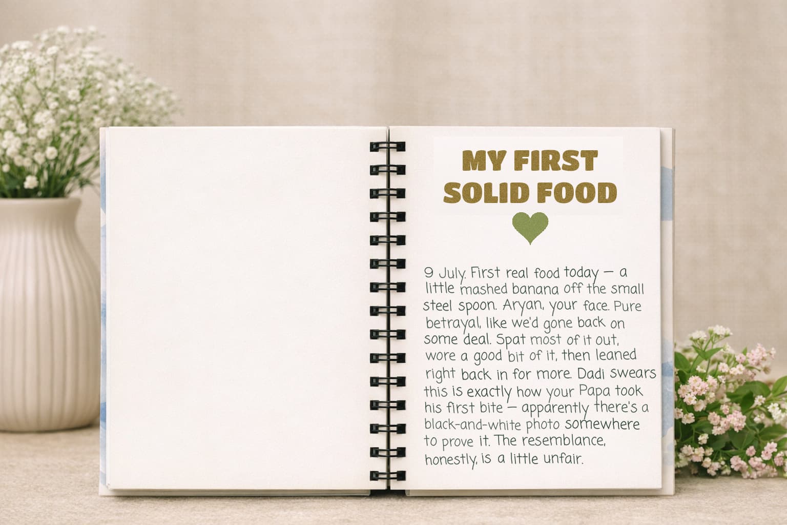 Two Journals, One Beautiful Story - Stork Green